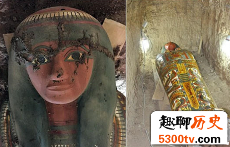 埃及3000年前木乃伊 保存良好棺材装饰华丽