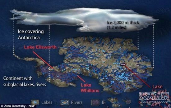 南极卫星拍到地下城市，不冻湖里面藏有外星人基地