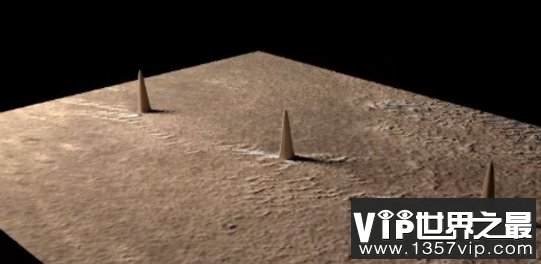 火星发现3座高尖塔，排列似跟吉萨金字塔群