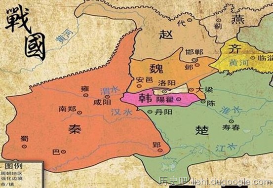 战国七雄地图古今对比，战国七雄是哪七国(我是楚国人)