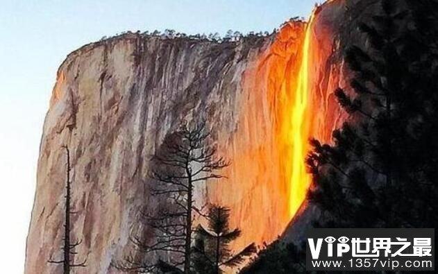 罕见自然奇观：火瀑布，609米的橘红色大瀑布(5)