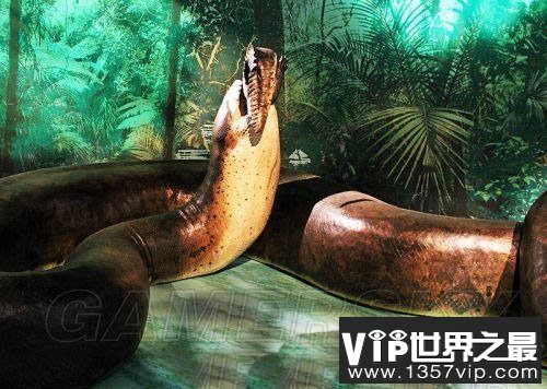 地球史上最大的蛇，塞雷洪泰坦蟒以鳄鱼为食