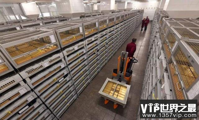 世界上最大的黄金库，储藏1.3万吨的黄金