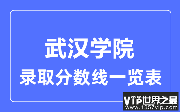 2023年高考多少分能上武汉学院？附各省录取分数线