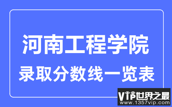 2023年高考多少分能上河南工程学院？附各省录取分数线