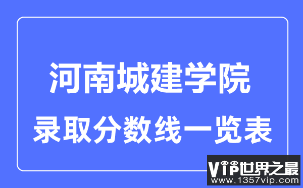 2023年高考多少分能上河南城建学院？附各省录取分数线