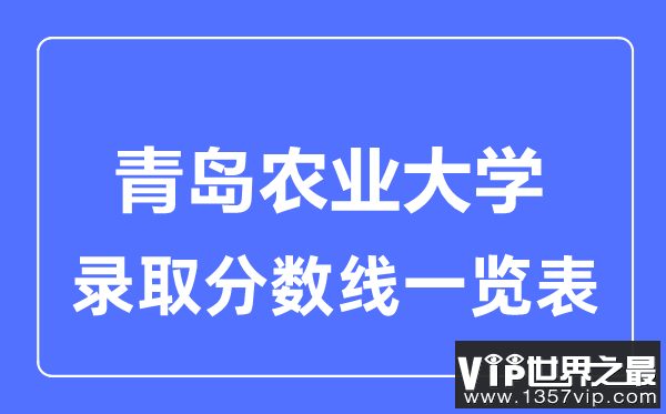 2023年高考多少分能上青岛农业大学？附各省录取分数线