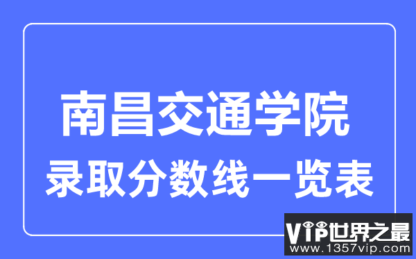 2023年高考多少分能上南昌交通学院？附各省录取分数线