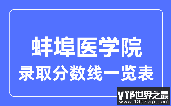 2023年高考多少分能上蚌埠医学院？附各省录取分数线