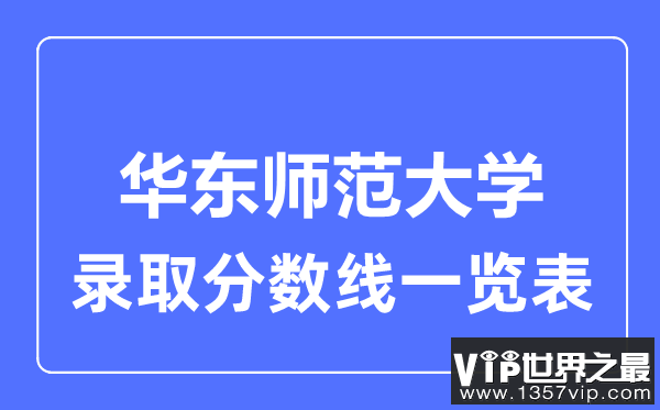 2023年高考多少分能上华东师范大学？附各省录取分数线