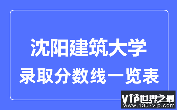 2023年高考多少分能上沈阳建筑大学？附各省录取分数线