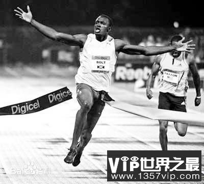最快人类尤塞恩·博尔特，100、200米世界纪录保持者。