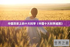 中国历史上的十大科学（中国十大科学成就）